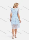 Wholesale Women's Casual Embroidery Mesh Ruffle Hem Puff Sleeve Knee Length Dress - Liuhuamall
