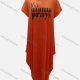 Wholesale Women's African Plus Size Letter Crew Neck Short Sleeve Pockets Loose Fit Dress 8807# Orange Clothing Wholesale Market Liuhua