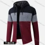 Wholesale Men's Casual Long Sleeve Colorblock Zipper Chunky Knit Hooded Jackets preview