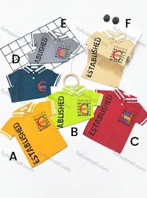 Wholesale Boys Casual Short Sleeve Embroidery Letter Print Button Front Polo Shirts, LIUHUA CLOTHING WHOLESALE