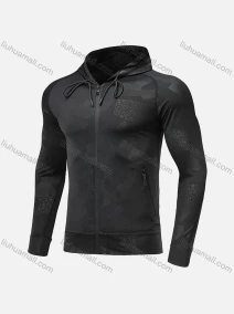 Wholesale Men's Athletic Workout Splicing Drawstring Long Sleeve Hoodie 723#, LIUHUA CLOTHING WHOLESALE
