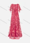 Wholesale Women's Elegant Butterfly Sleeve V Neck Pearl Lace Appliques Evening Dress - Liuhuamall