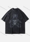 Wholesale Men's Fashion Hip Hop Oversized Crew Neck Short Sleeve Wash Distressed Graphic T-shirt 819# - Liuhuamall