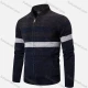 Wholesale Men's Casual Long Sleeve Full Zip Colorblock Chunky Knit Jackets Navy Clothing Wholesale Market Liuhua