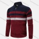 Wholesale Men's Casual Long Sleeve Full Zip Colorblock Chunky Knit Jackets Wine Clothing Wholesale Market Liuhua