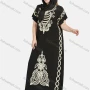 Wholesale Women's African Short Sleeve Gold Thread Embroidery Round Neck Maxi Dress With Hijab preview
