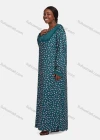 Wholesale Women's Vintage Long Sleeve Drop Shoulder Allover Print Lace Trim Pleated Button Front Maxi Nightgown 1478-237910# - Liuhuamall