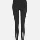 Women's Sporty High Waist Sheer Mesh Plain Legging Black Clothing Wholesale Market -LIUHUA