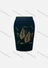 Wholesale Women's Casual High Waist Glitter Letter Leaf Patterns Pencil Skirts - Liuhuamall