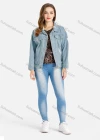 Wholesale Women's Casual Drop Shoulder Flap Pocket Ripped Distressed Denim Jacket - Liuhuamall