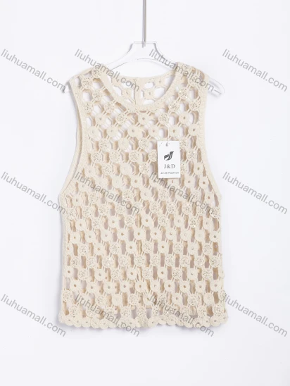 Wholesale Women's Casual Floral Crochet Sleeveless Vest