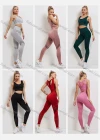 Wholesale Women's 2 Piece Workout Outfits Sports Bra Seamless Leggings Yoga Gym Activewear Set AB24# - Liuhuamall