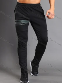 Wholesale Men's Athletic Workout Elastic Waist Reflective Stripes Zipper Pockets Ankle Length Gym Running Joggers N203#, LIUHUA CLOTHING WHOLESALE