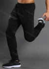 Wholesale Men's Athletic Workout Elastic Waist Reflective Stripes Zipper Pockets Ankle Length Gym Running Joggers N203# - Liuhuamall