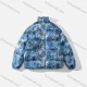 Wholesale Men's Fashion Long Sleeve Stand Collar Tie Dye Paisley Print Puffer Coat 920# Blue Clothing Wholesale Market Liuhua