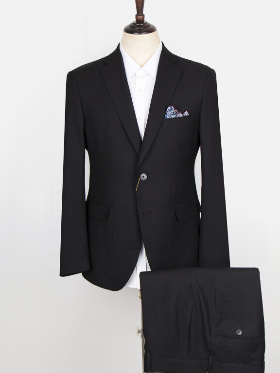 Men's Formal Plain Two Buttons Flap Pockets Blazer & Suit Pants 2-Piece Suit Sets DB220420-2#, Clothing Wholesale Market -LIUHUA, MEN, Suits-Blazers