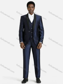 Wholesale Men's Formal Slim Fit Lapel One Button Jacket With Waistcoat 3-Pieces Suit Set, LIUHUA CLOTHING WHOLESALE