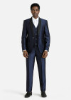 Wholesale Men's Formal Slim Fit Lapel One Button Jacket With Waistcoat 3-Pieces Suit Set - Liuhuamall