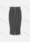 Wholesale Women's Casual Plain High Waist Zipper Pencil Skirt - Liuhuamall