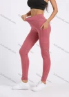 Wholesale Women's Sporty Plain High Waist Elastic Pockets Yoga Workout Leggings - Liuhuamall