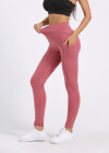Wholesale Women's Sporty Plain High Waist Elastic Pockets Yoga Workout Leggings - Liuhuamall