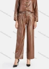 Wholesale Women's Casual Plain V Neck Leather Jacket & Pants 2-Piece Set 9165-1# - Liuhuamall