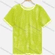 Wholesale Women's Vacation Mesh Beachwear Top Breathable See Through Cover Up Fluorescent Yellow Clothing Wholesale Market Liuhua