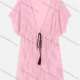 Wholesale Women's Vacation Mesh See Through Drawstring Plain Cover Up Cardigan 866182# Pink Clothing Wholesale Market Liuhua