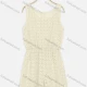 Wholesale Women's Vacation Sleeveless Mesh Crochet Zip Back Elastic Waist Romper 872518# Beige Clothing Wholesale Market Liuhua