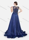 Wholesale Women's Glamorous Embroidery Floral Rhinestone Sleeveless Guipure Lace Floor Length Evening Dress - Liuhuamall