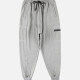 Men's Casual Slim Fit Elastic Waist Flap Pockets Plain Sweatpants With Drawstring Gray Clothing Wholesale Market -LIUHUA