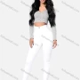 Wholesale Women's Plain High Waist Hip Lifting Ankle Length Skinny Fit Jeans preview
