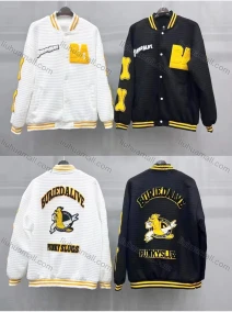 Wholesale Men's Casual Baseball Collar Flock Print Button Down Baseball Jacket, LIUHUA CLOTHING WHOLESALE