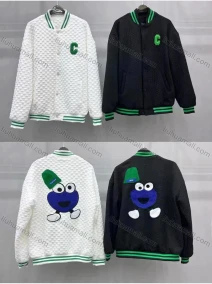 Wholesale Men's Casual Baseball Collar Flock Print Cartoon Button Down Baseball Jackets, LIUHUA CLOTHING WHOLESALE