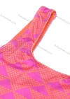Wholesale Girls Vacation Crew Neck Sleeveless Ruffle Hem Geo Print One Piece Swimsuit - Liuhuamall