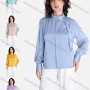 Wholesale Women's Casual Plain Turtleneck Long Sleeve Blouse V2745# preview