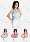 Wholesale Women's Casual Plain Wrap V Neck Tie Side Knot Tank Top V1911# - Liuhuamall