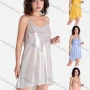 Wholesale Women's Casual Plain Scoop Neck Spaghetti Straps High Low Hem Short Cami Dress V2422# preview