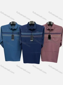 Wholesale Men's Casual Striped Patch Pocket Long Sleeve Polo Shirt 892#, LIUHUA CLOTHING WHOLESALE
