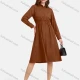 Wholesale Women's Plain Casual Button Front Long Sleeve Flared Hem Knee Length Shirt Dress 17# Clothing Wholesale Market Liuhua