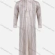 Wholesale Men's Modest Muslim Plaid Print Stand Collar Button Front Patch Pocket Middle East Ramadan Muslim Arabic Robe Khaki Clothing Wholesale Market Liuhua