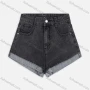 Wholesale Women's Casual Plain Button Front Rolled Hem Shorts With Pockets preview