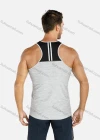 Wholesale Men's Sporty Plain Racerback Round Neck Slim Fit Stretch Tank Top - Liuhuamall