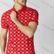 Wholesale Men's Casual Checkerboard Short Sleeve Split Side Polo Shirt LF004# Red Clothing Wholesale Market Liuhua