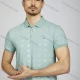 Wholesale Men's Casual Checkerboard Short Sleeve Split Side Polo Shirt LF004# Green Clothing Wholesale Market Liuhua