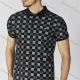 Wholesale Men's Casual Checkerboard Short Sleeve Split Side Polo Shirt LF004# Black Clothing Wholesale Market Liuhua