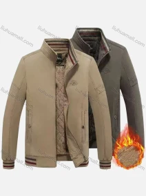 Wholesale Men's Casual Windproof High Neck Long Sleeve Thermal Lined Button Decor Jacket 88901#, LIUHUA CLOTHING WHOLESALE