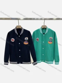 Wholesale Men's Casual Baseball Collar Sewing Label Button Down Baseball Jacket A282#, LIUHUA CLOTHING WHOLESALE