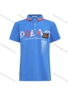 Wholesale Boy's Casual Letter Print Slim Fit Striped Short Sleeve Polo Shirt - Liuhuamall