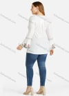 Wholesale Women's Keyhole Neck Trumpet Sleeve Embroidered Blouse - Liuhuamall